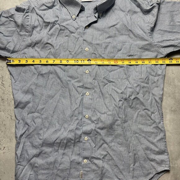 Peter Millar Long‎ Sleeve Dress Shirt Check 100% Cotton Blue Men’s Size Large - Picture 6 of 7